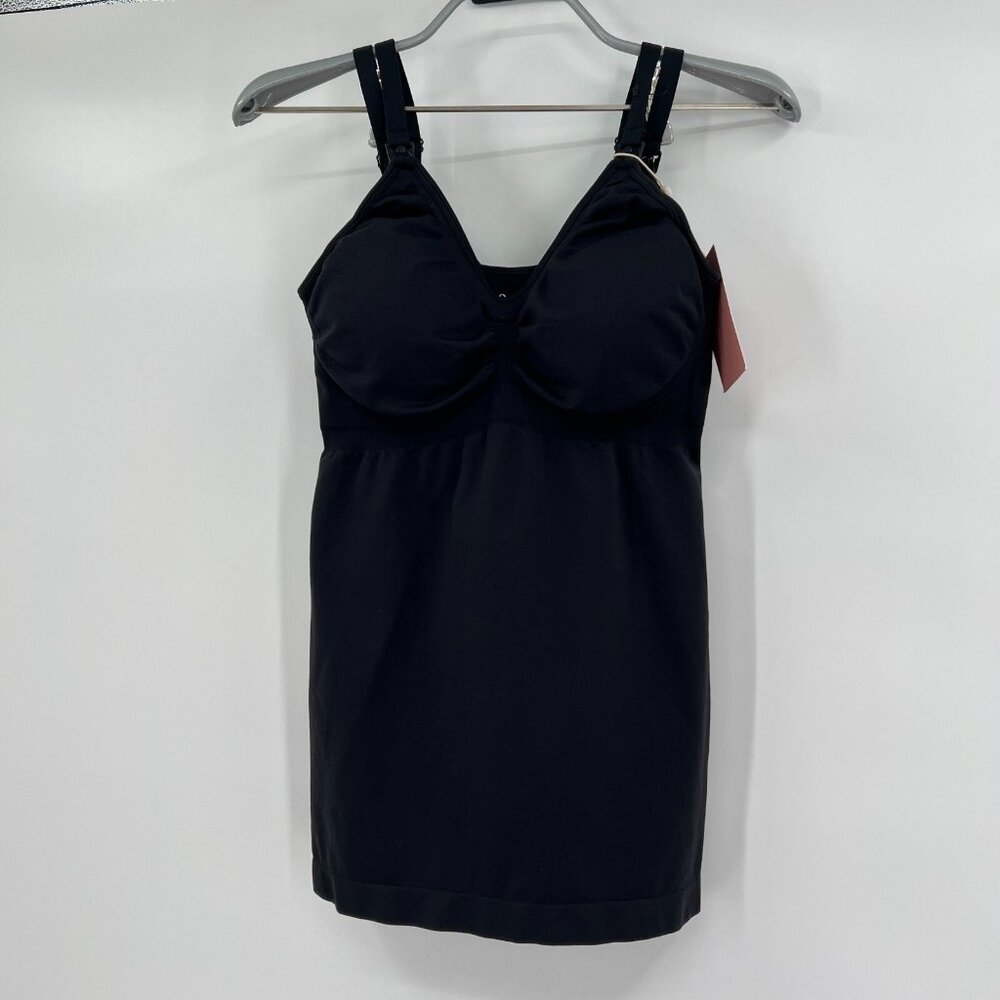 Quince Seamless Black Maternity & Nursing Tank Top Camisole 2-Pack sz S NWT